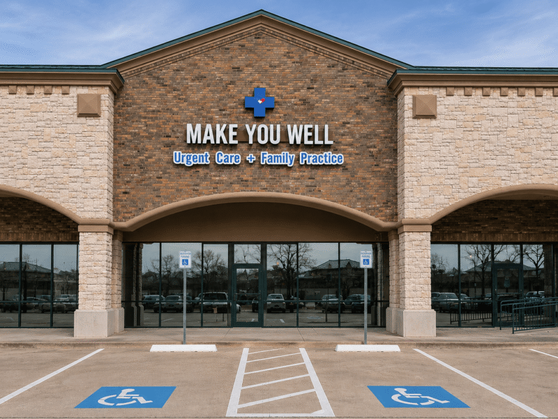 Professional healthcare facility at the Make You Well clinic in Richardson, Texas, reflecting our commitment to accessible and high-quality patient care.